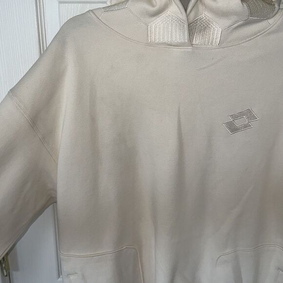 Lotto NYC Men’s Tonal Winter White Soccer Embroidered Hoodie Size M NWT - Picture 5 of 5